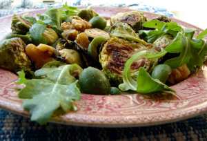Salad of warm brussel sprouts