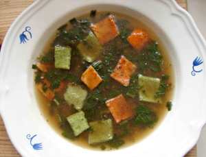Broth with tarragon and savory custards
