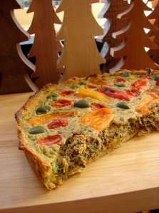 Pepper and olive tart
