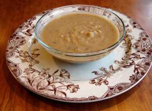 Roasted rutabaga, cheddar and corn soup
