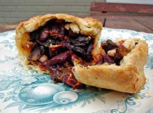 Beet and kidney bean pie