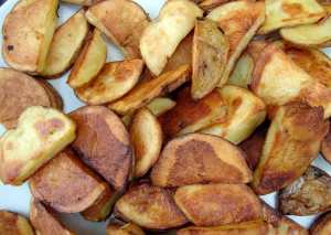 roasted sliced potatoes