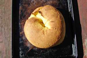 Cheesy smoky yeasted cornbread