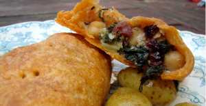 Kale, chickpea and cranberry empanadas