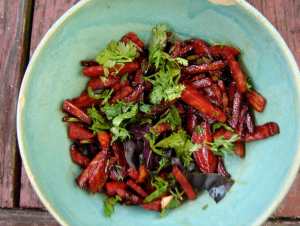 Beets glazed with tamari