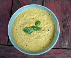 Roasted golden beet, carrot and cashew sauce