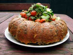 Kale and black bean cake