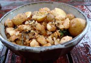Potatoes, butter beans and savory
