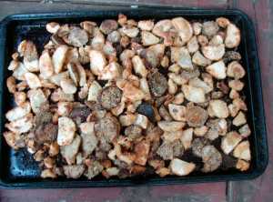 Semolina crusted eggplant, potatoes and butterbeans