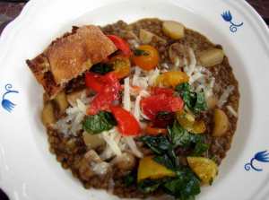 Lentil leek and potato stew