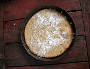 Pistachio cardamom chocolate chip cake