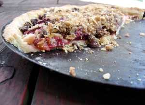 Plum, peach, and cherry tart