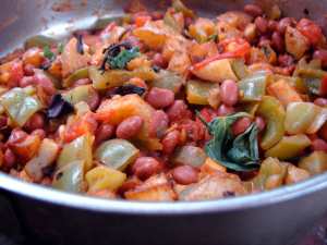 Red bean, potato, pine nut tacos