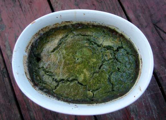 Baked chard, olives and smoke gouda