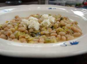 Leeks, white beans, & French feta 