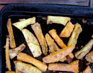 Semolina crusted sweet potato fries.