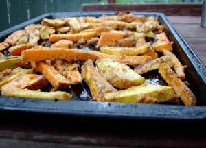 Semolina crusted sweet potato fries