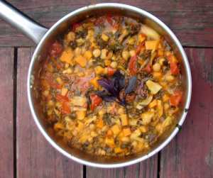 Chard chickpeas and sweet potatoes