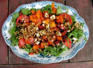 Roasted beet and pepper salad.