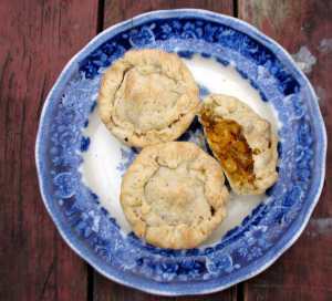 Roasted butternut chickpea and apricot pies