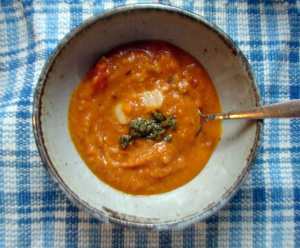 Roasted butternut and butterbean soup