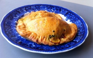 Roasted golden beet, raisin and pistachio empanadas