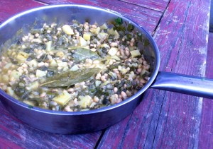 White beans with sorrel and chard