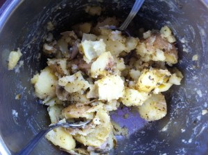 Potatoes with honey, sorrel, and lemony herbs