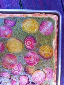 Beet and sorrel tart