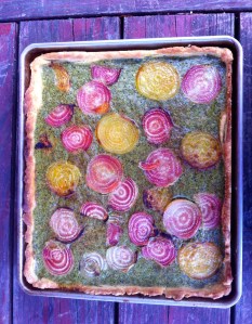 Beet and sorrel tart