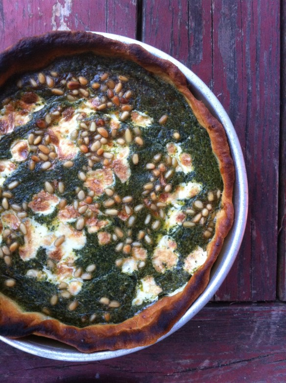 Chard and fresh mozzarella tart