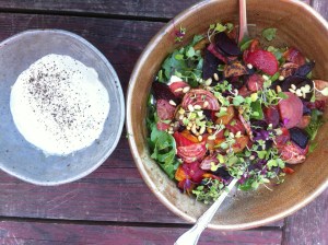 Beet, arugula and French feta salad