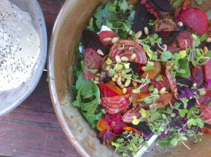 Beet, arugula and French feta salad