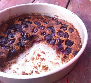 Chocolate cherry pecan cake
