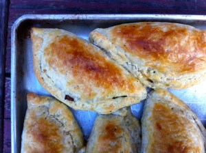 Eggplant and white bean turnovers