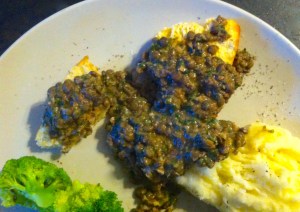 Biscuits and french lentil gravy