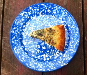 chard, raisin, pine nut and chickpea flour tart