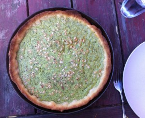 Herb and pine nut tart